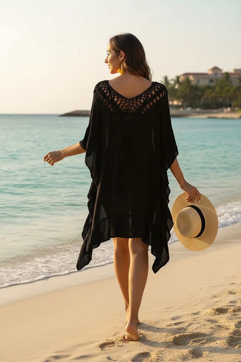 Cutout V‑Neck Cover‑Up