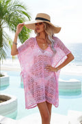 Slit Openwork V-Neck Cover Up