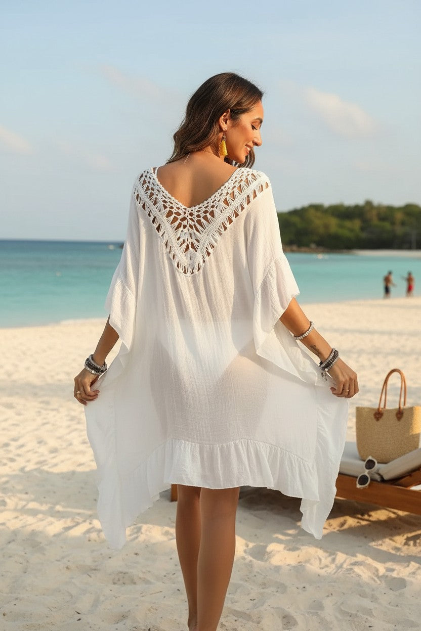 Cutout V‑Neck Cover‑Up