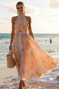 Halter Printed Maxi Dress