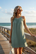 Eyelet Grecian Mini Dress