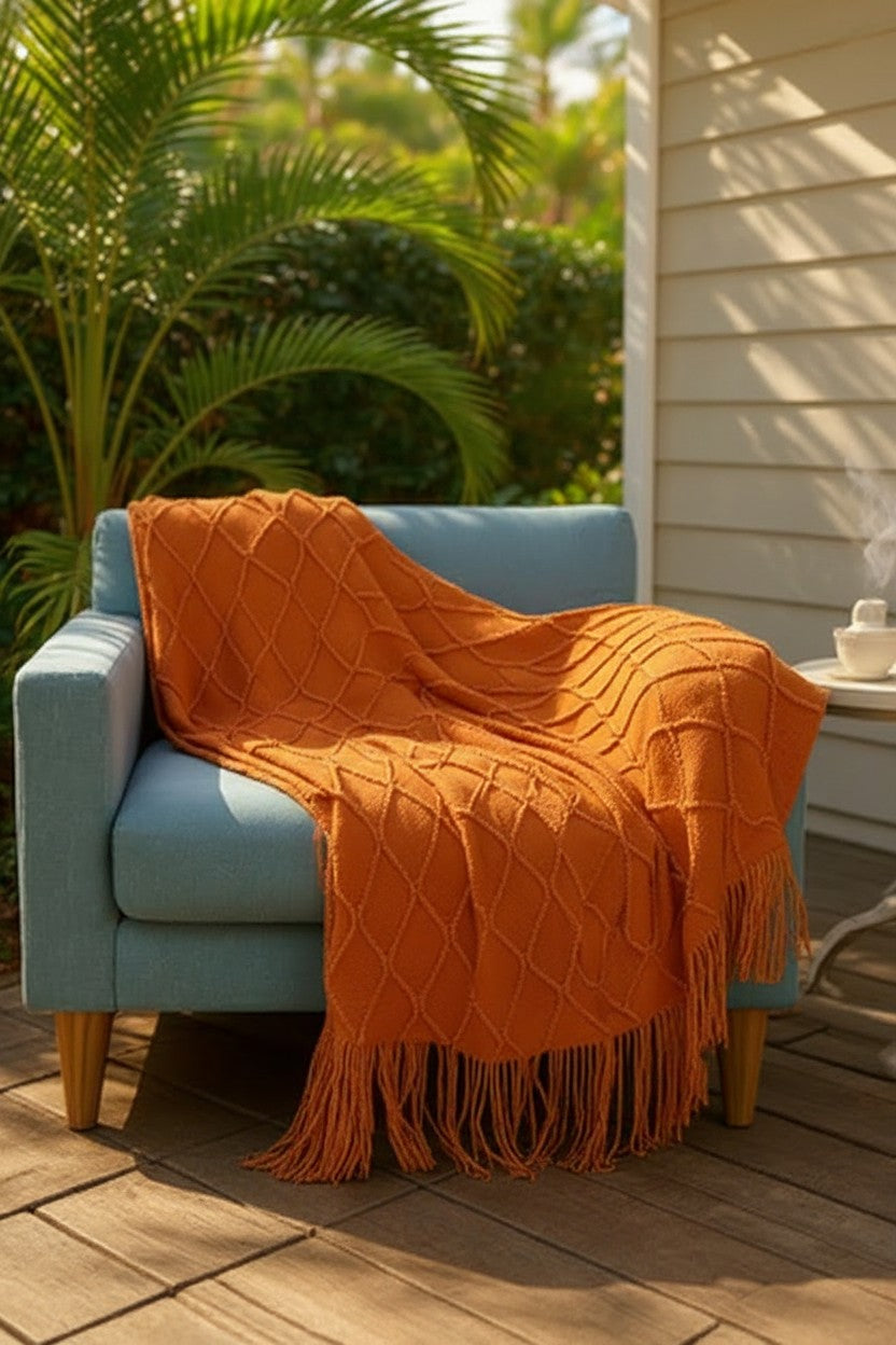 Elsie Fringe Throw Blanket