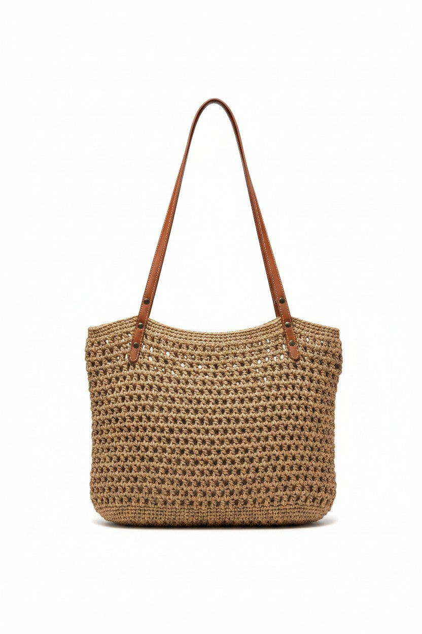 Openwork Woven Tote Bag