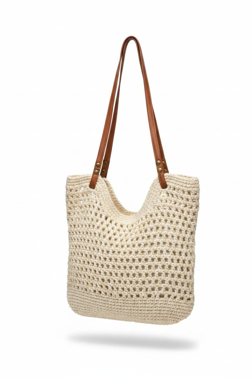 Openwork Woven Tote Bag