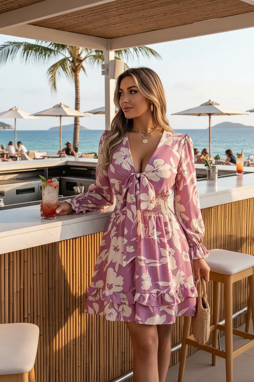 Floral Ruffle Hem Dress