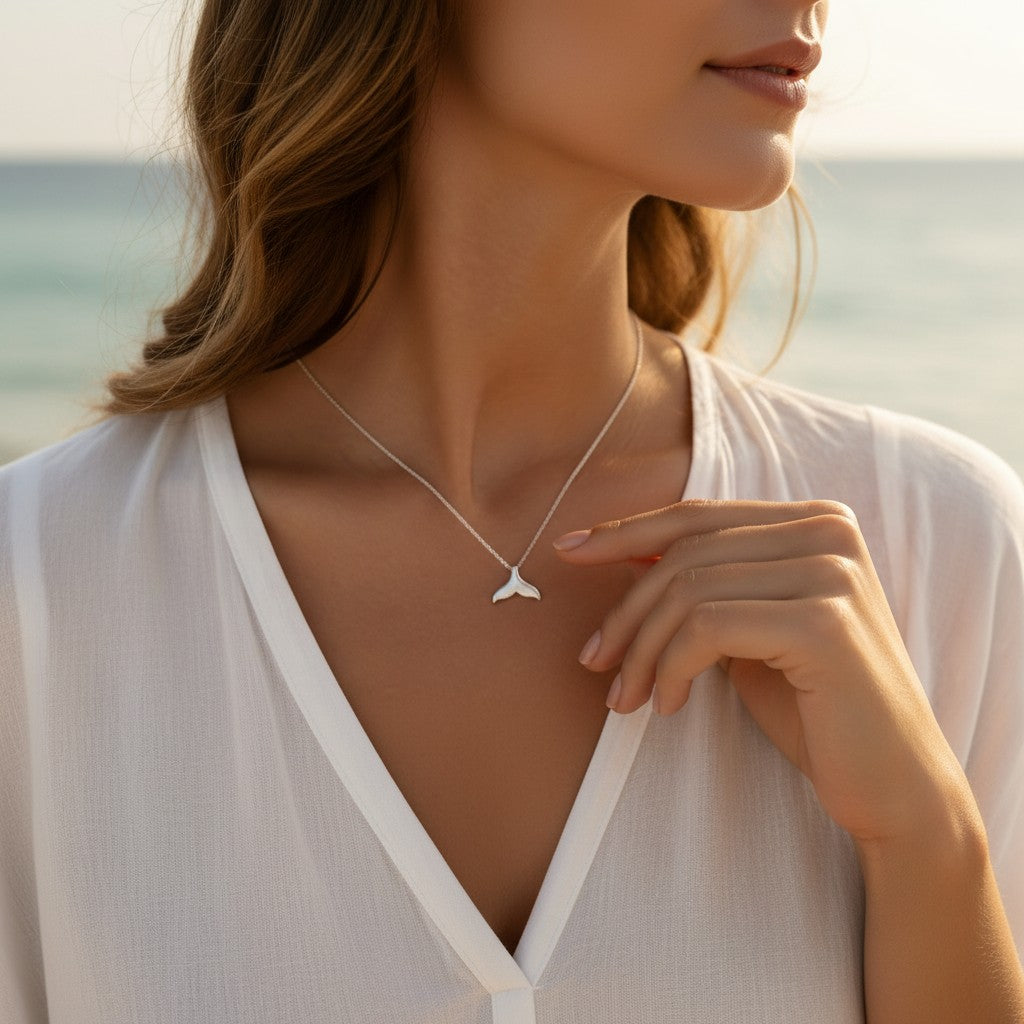 Whale Tail Pendant Necklace