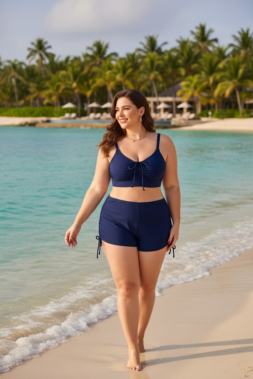 Drawstring Two-Piece Swimwear