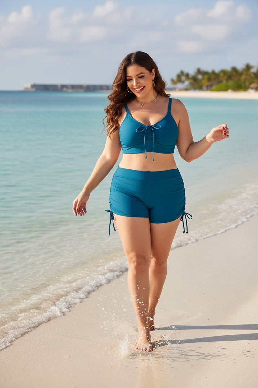 Drawstring Two-Piece Swimwear