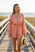 Surplice Flare Sleeve Romper